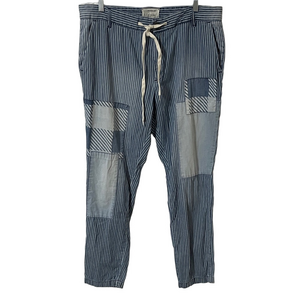 Current/Elliott Railroad Striped Patchwork Pants with Drawstring Size 31